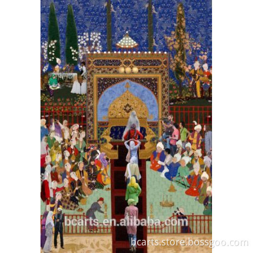 Deep color wall decor for sale human worship oil painting modern islamic art painting